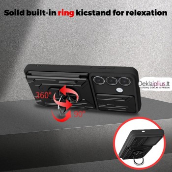 6in1 smūgiams atsparus dėklas su kortelių dėklu - juodas (Samsung Galaxy S26 Plus) 6in1 smūgiams atsparus dėklas su kortelių dėklu - juodas (Samsung Galaxy S26 Plus)